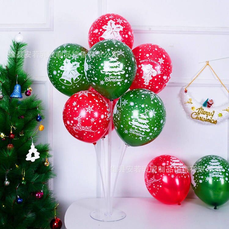 Transfronterizo globo de Navidad al por mayor de 10 pulgadas de 12 pulgadas impreso árbol de Navidad decoración fiesta decoración suministros