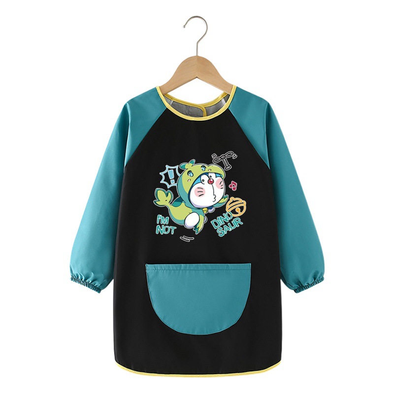 Children's Painting coverall kindergarten printed logo apron waterproof oil protective clothing baby painting Velcro reverse dressing