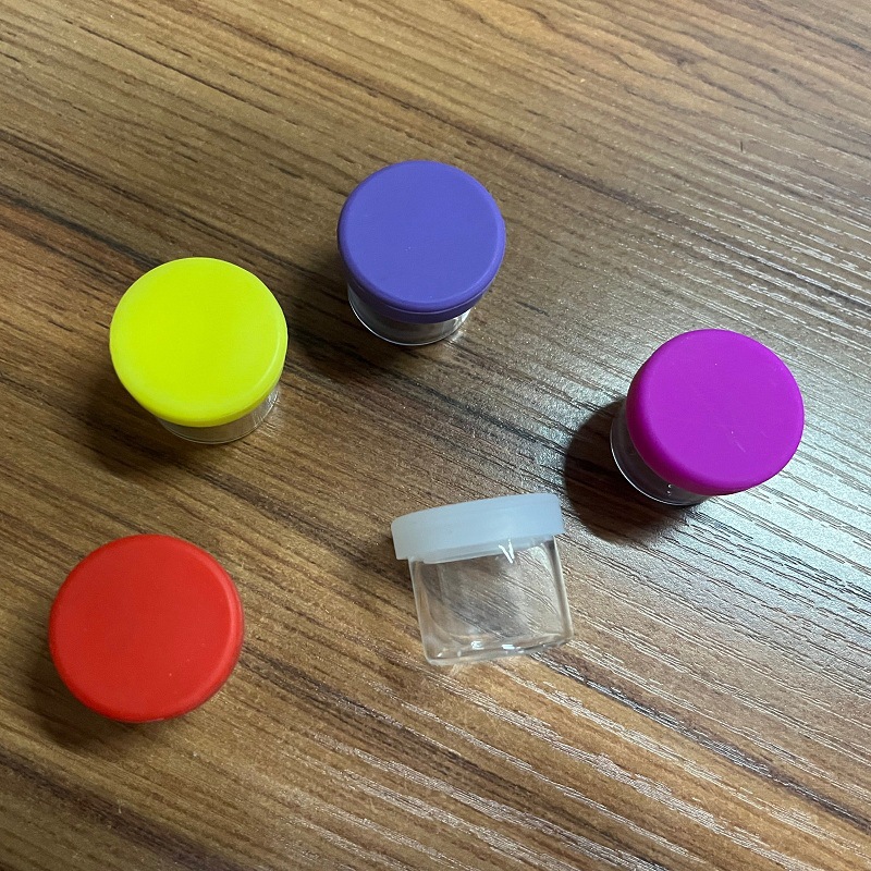 6ML高硼硅玻璃烟膏罐子 带硅胶盖霜膏瓶 保鲜玻璃药品盒4