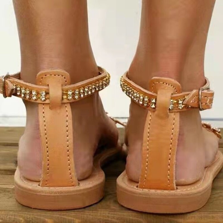 summer rhinestone beach flat Roman sandals  NSHYR123937