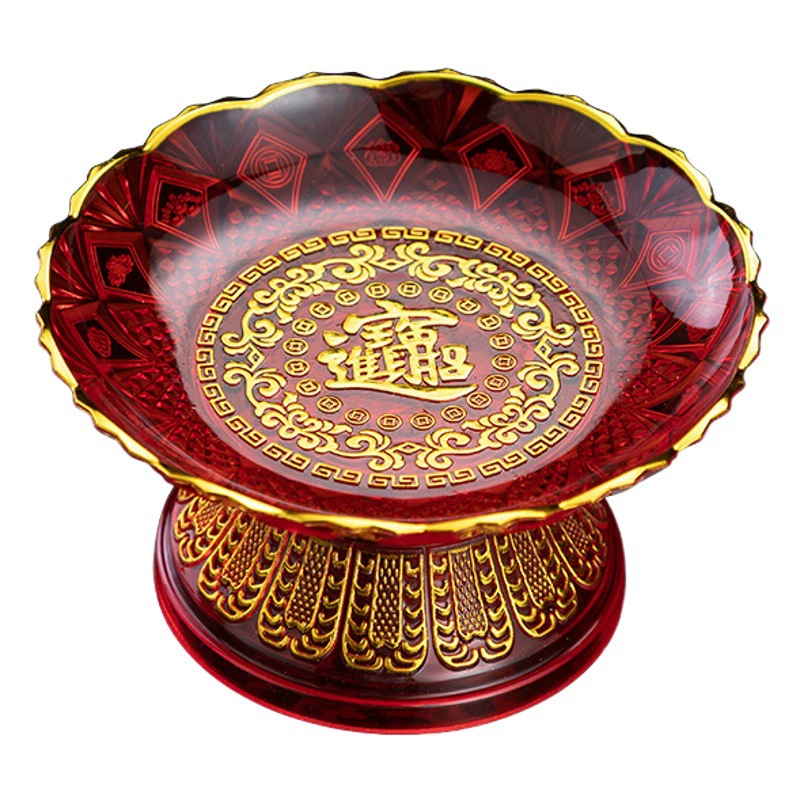 Пластиковая Хрустальная Фруктовая тарелка Будда поставляет фруктовую тарелку Лотос Красная Фруктовая тарелка Свадебные праздничные принадлежности