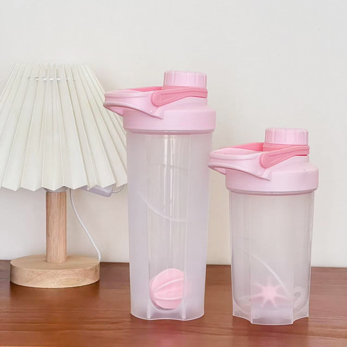 Sports water cup, shake cup, Internet celebrity milkshake cup, electrolyte powder, protein powder mixing cup, plastic fitness kettle with scale