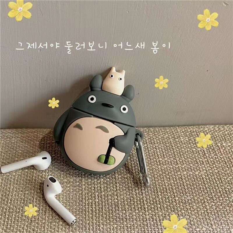 Creative crutches Totoro for 5 generation silicone wireless bluetooth earphone case airpods3 apple pro2 earphone case