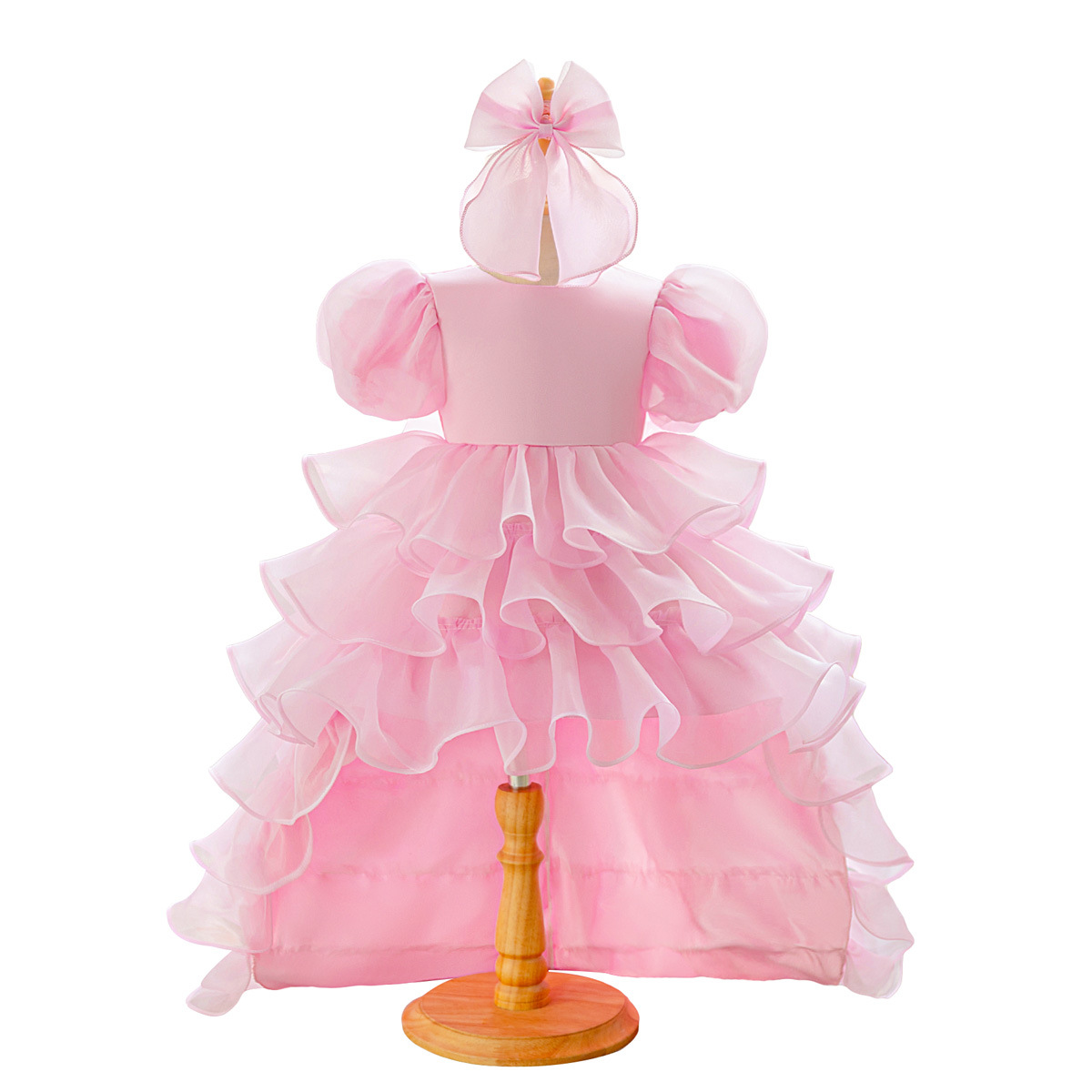 Nuevo vestido de noche de niñas pastel vestido de trailing vestido de oganza vestido de cumpleaños de niñas vestido de niños vestido