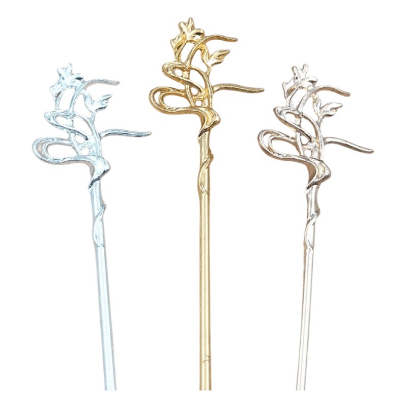 DIY Jewelry Accessories New Alloy Vine Flower Branch Hairpin Ancient Style Palace Headdress Step Shake Hairpin Material 0330