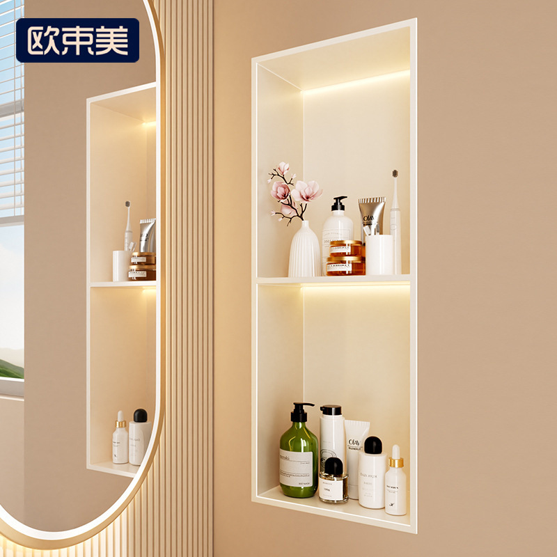 304 stainless steel niche bathroom recessed sink metal finished toilet shower room partition rack