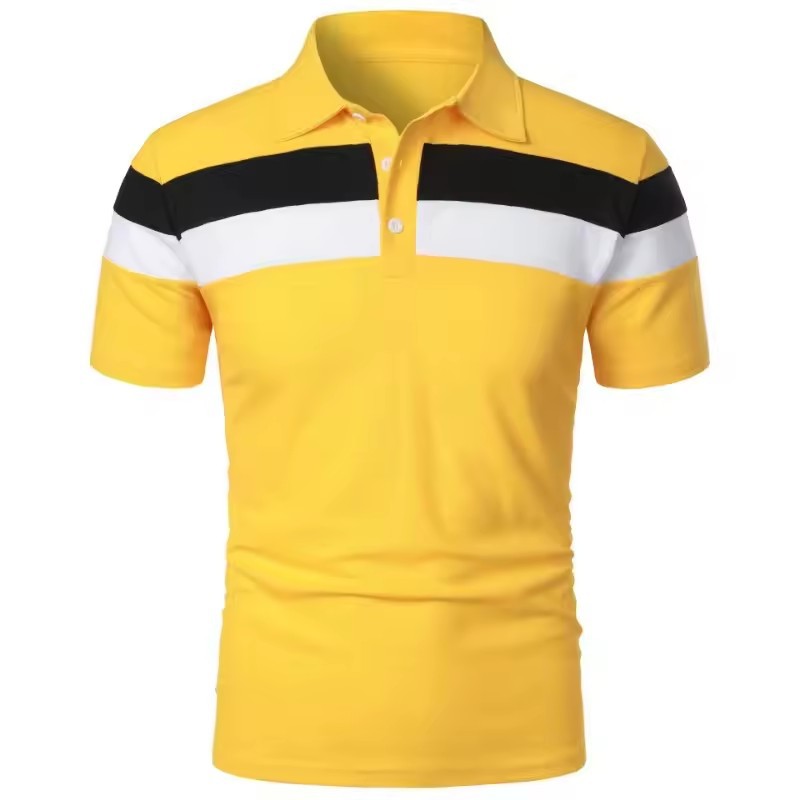 Camisa de polo deportiva para hombre con estampado digital 3D a rayas, camiseta POLO suelta de manga corta de tamaño europeo de verano 2024