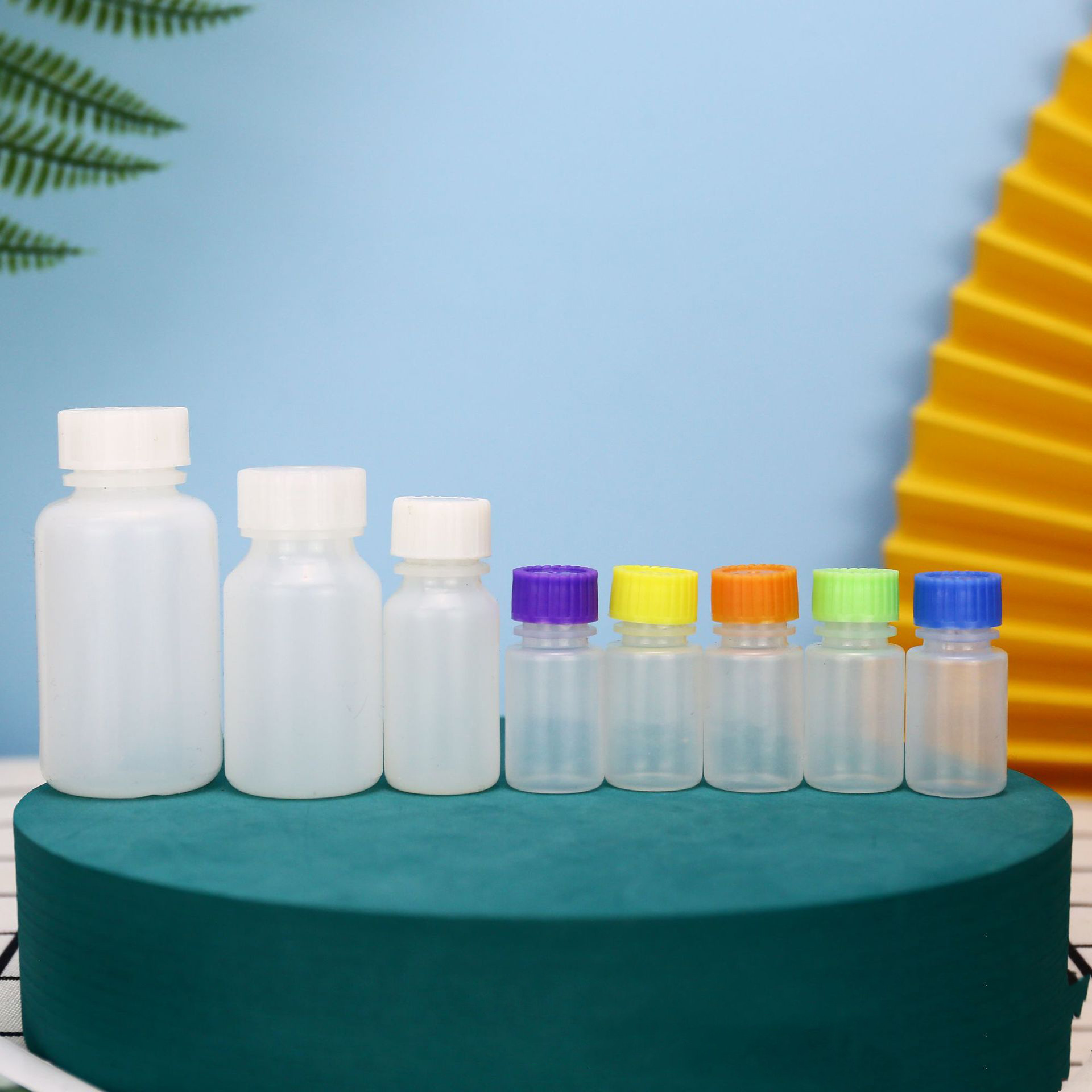 3ml botella de reactivo 8ml20ml botella química plástica botella de reactivo de pesticida botella de reactivo translúcido pinzas pequeñas boca redonda