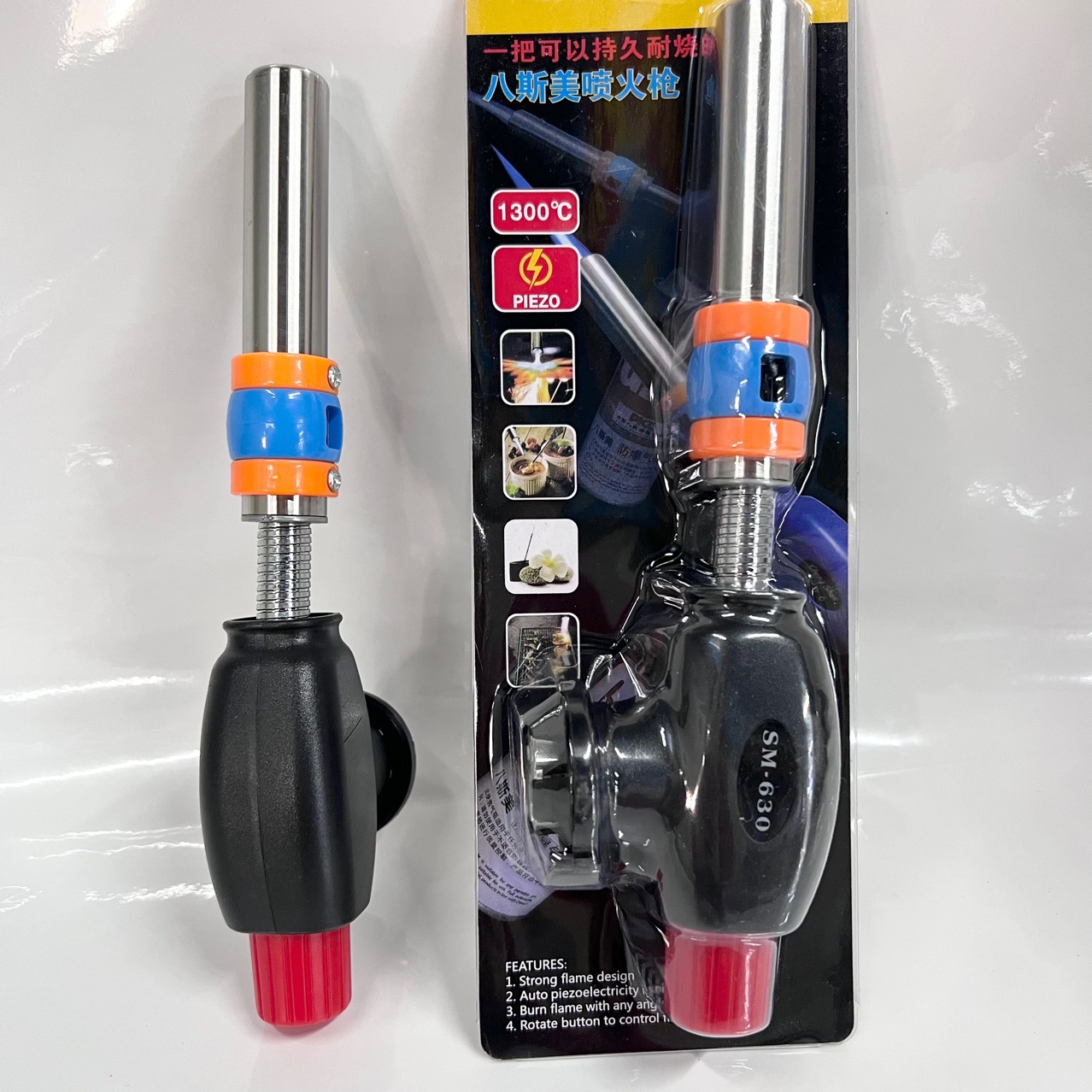 万向630卡式气喷火枪喷头卡式喷枪焊枪点火枪器烘焙烧烤碳炉点火