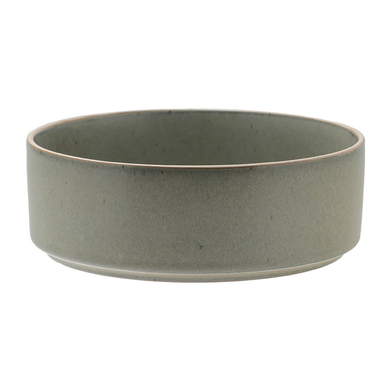 Plato de cerámica de estilo japonés retro, plato de tubo recto, plato de verduras caseras, plato de sopa, plato de vajilla de fondo plano, plato de postres, plato de frutas