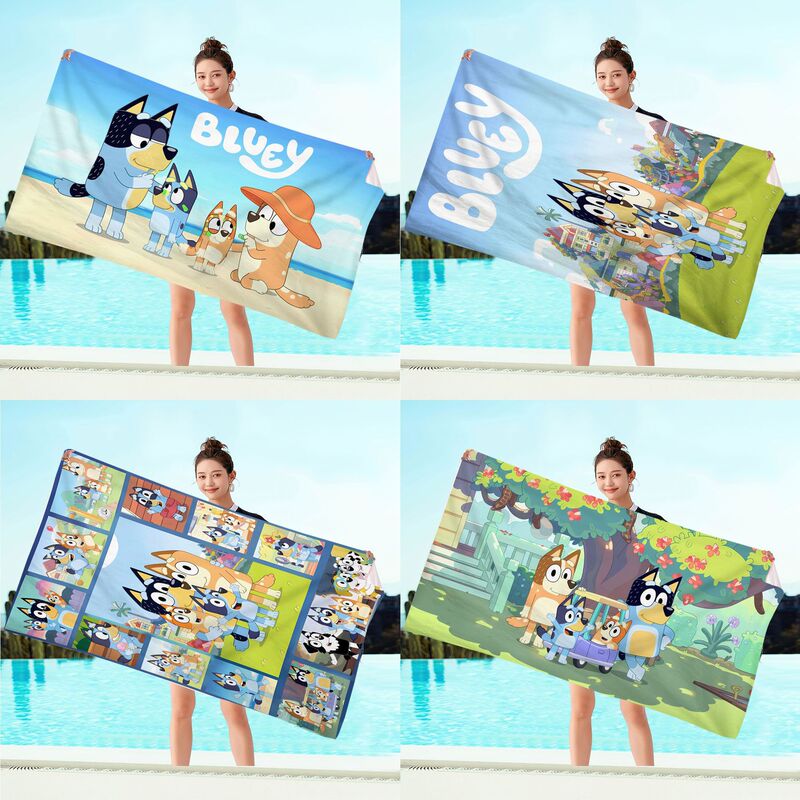 Family Quick-drying Towel Beach Towel Digital Print Cross-border Explosions Children's Cartoon Beach Beach Bath Towel Brui