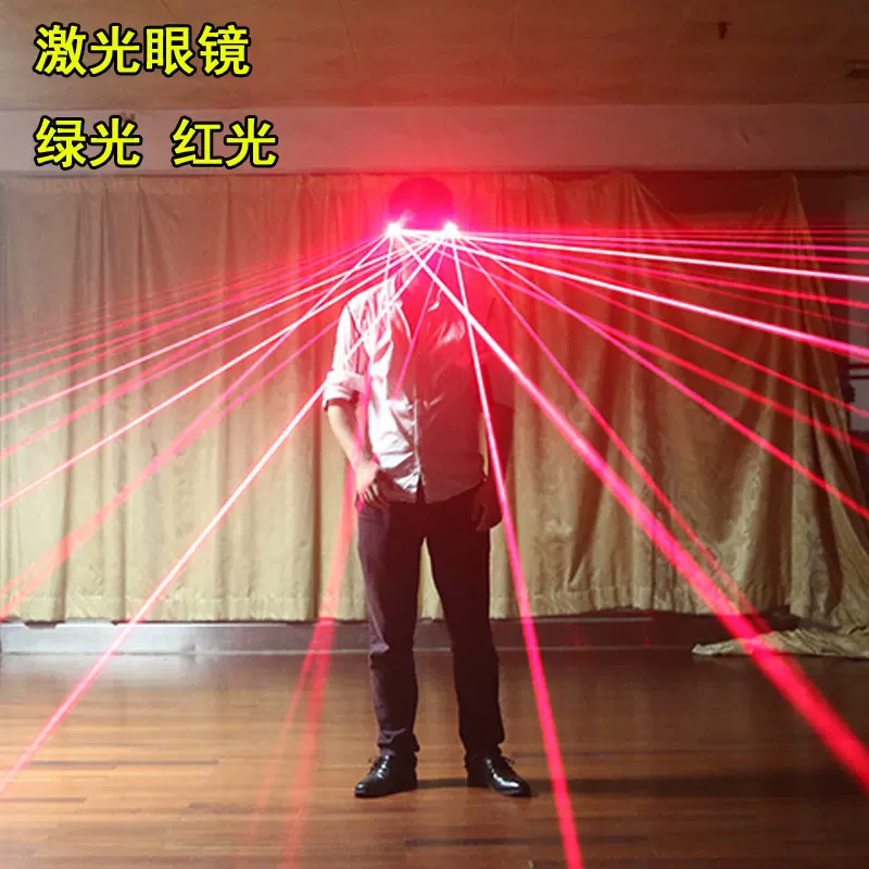 亚马逊镭射激光眼镜LED发光酒吧舞气氛道具表演KTV批发炫彩