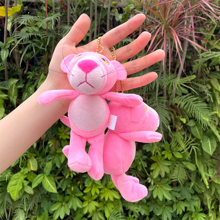 Instagram Celebrity Pink Panther 10cm Small Plush Toy Pendant Girly Heart Plush Toy Tigger Doll Bag Charm