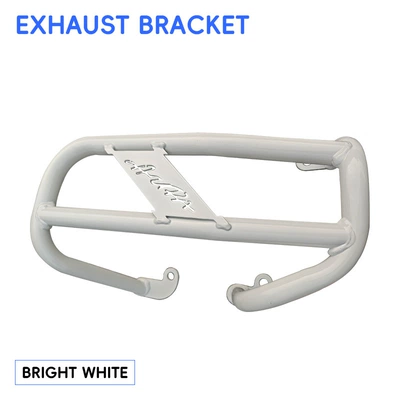 Motorcycle bumper: protective bars, modification - whiteenhanced-exhaust-bar