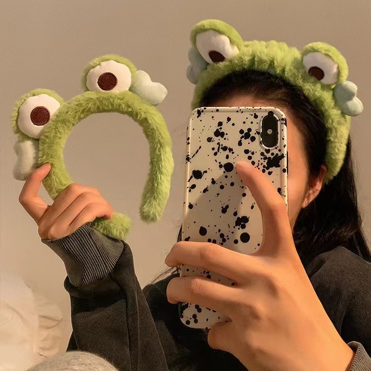 2024 Rana lindo peludo banda de pelo máscara facial banda de pelo nueva banda de pelo lavar la cara banda de pelo banda de dibujos animados banda de pelo toque