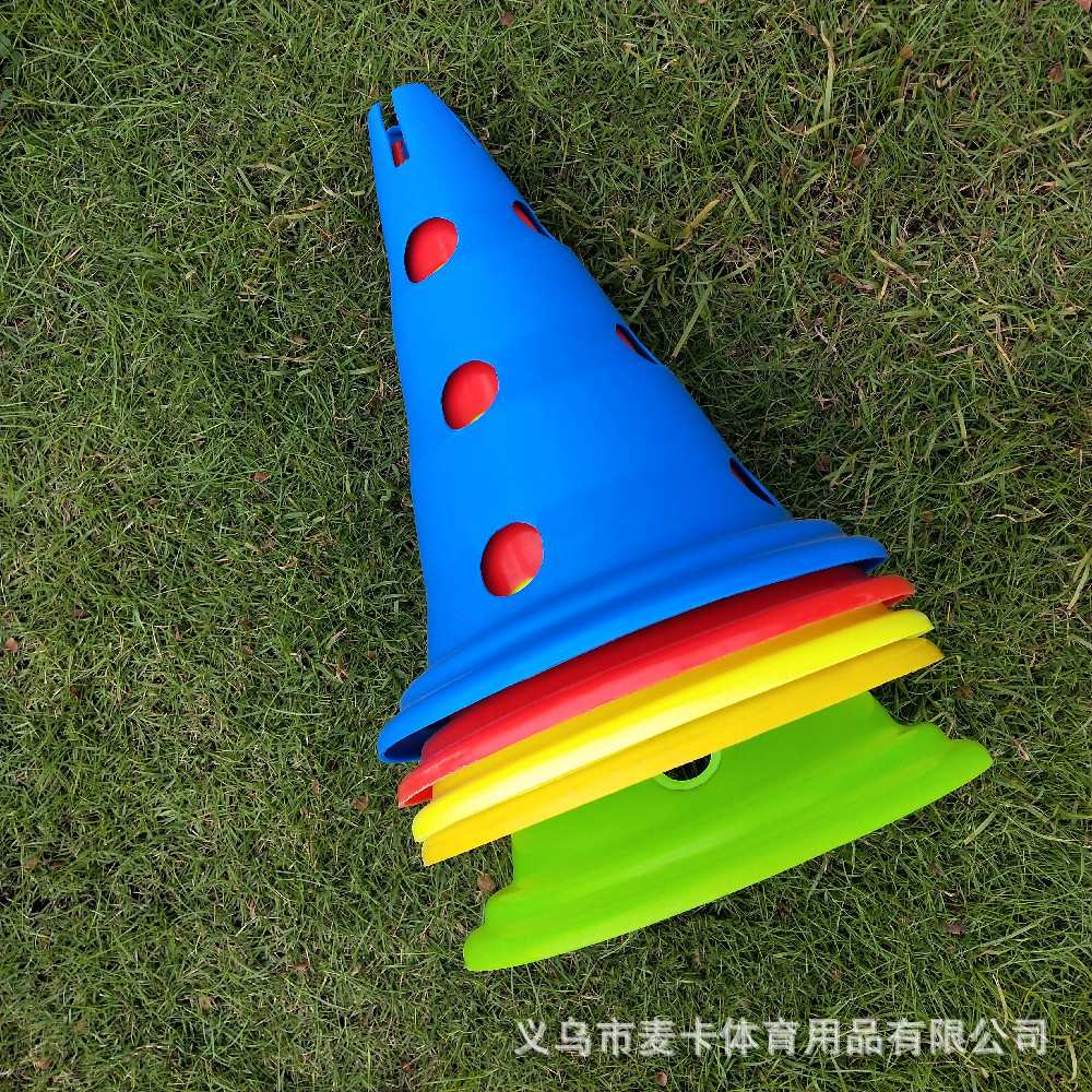 Fábrica al por mayor Maca 30cm logo barril con agujero 12 pulgadas entrenamiento de fútbol obstáculo cono barricada transfronteriza Fútbol