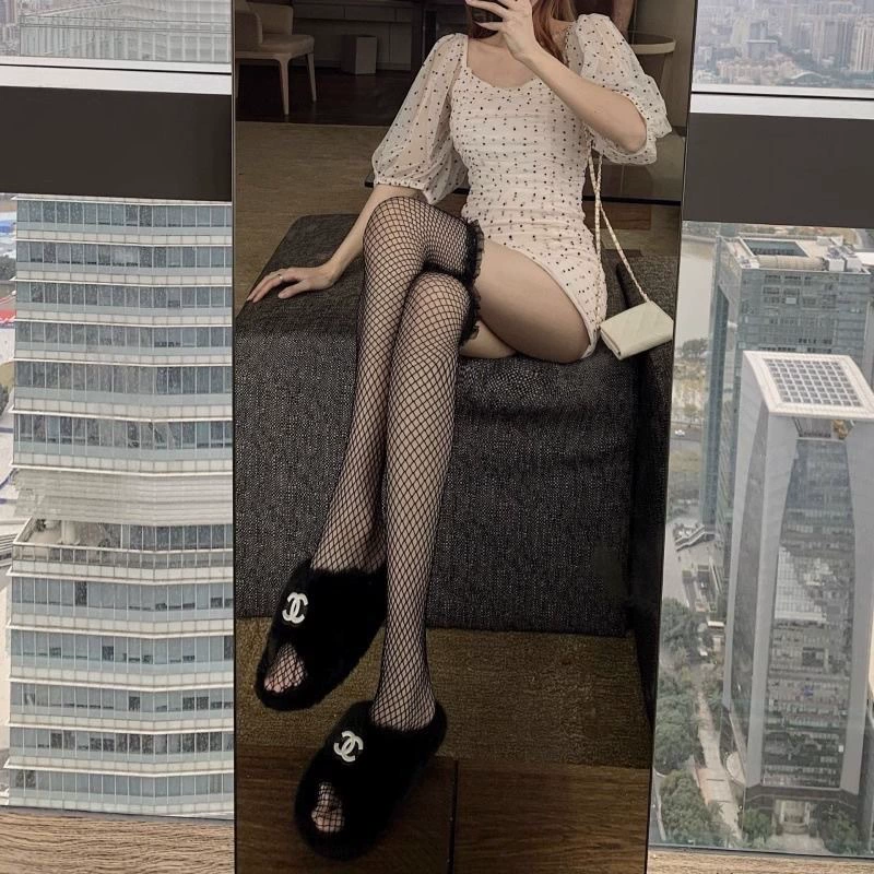 Black tights with bow, ultra thin brand high boots