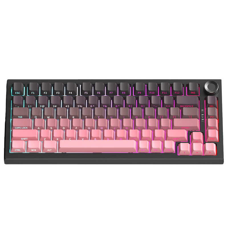 越境工場直送 K81 カスタムメイド 三モード サイド刻印 メカニカルキーボード PBT ダブルカラー グラデーションキーキャップ カスタムRGB|undefined