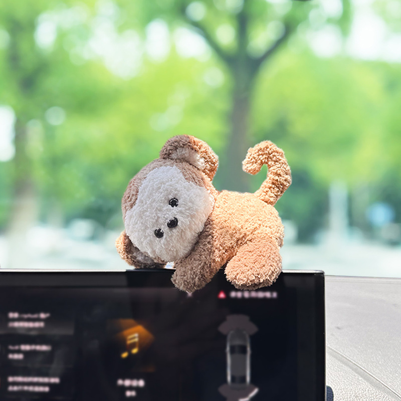 Cartoon Doll Computer Monitor Decoration Cute Healing Car Center Console Accessories New Decompression Workstation Ornaments