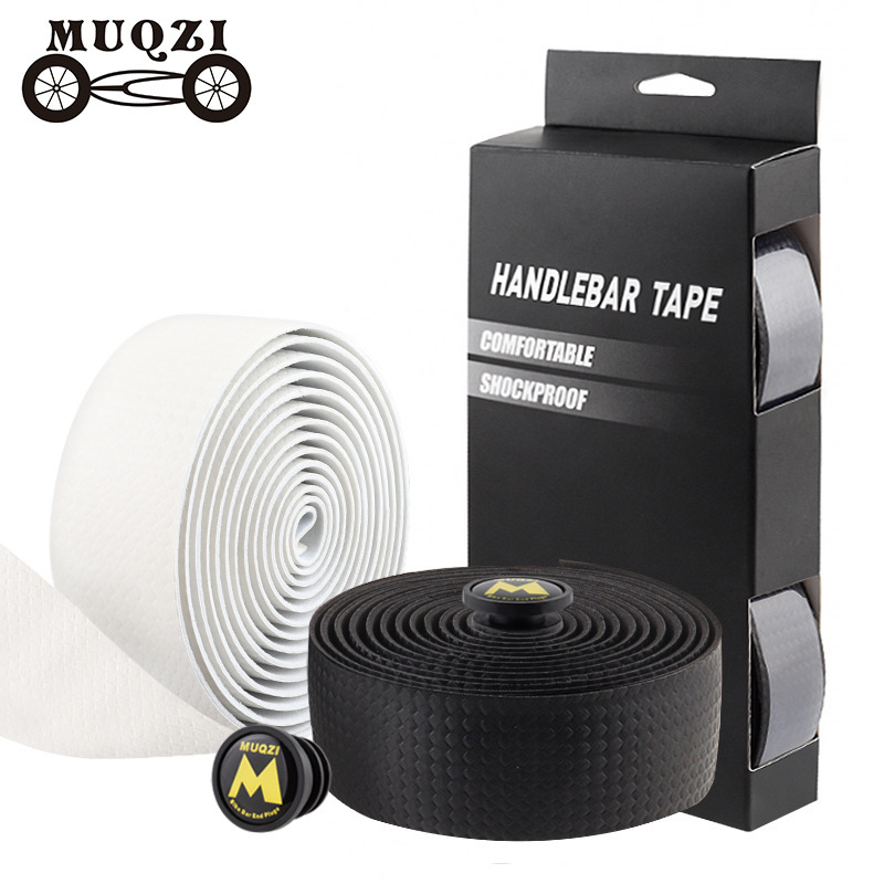 MUQZI road dead flying bicycle handlebar with PU carbon pattern strap high elastic EVA non-slip shock absorption strap riding