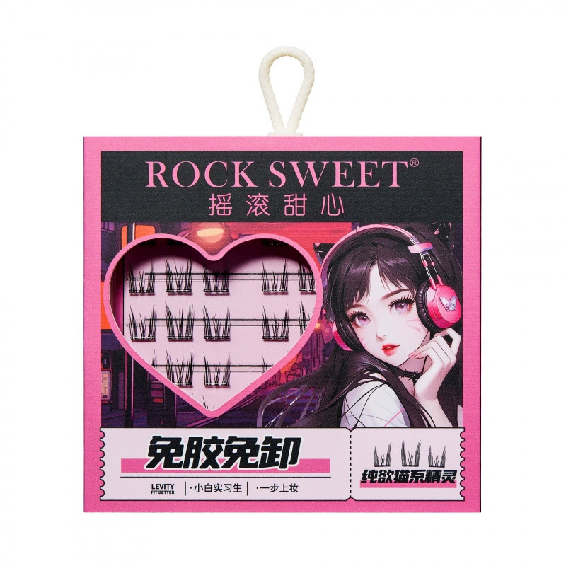 Rock sweetheart кот-эльф ресницы без клея, толстые завитые сегментированные имитации прозрачные подсолнух ресницы