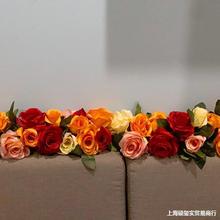 仿真花藤結婚床頭花假花玫瑰藤條婚禮裝飾花空調管道遮擋塑料藤蔓