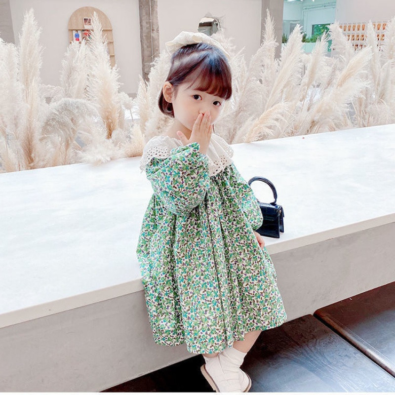 童装公主连衣裙春季2021韩版新款女宝宝洋气碎花长裙代发18027