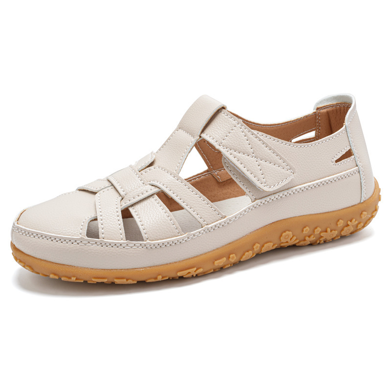 Cross-border tallas grandes 35-44 sandalias retro hechas a mano de verano zapatos de madre de suela blanda zapatos casuales de mujer con velcro zapatos de playa