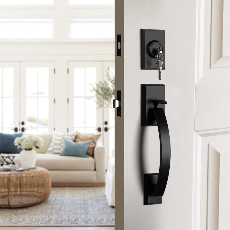 Factory Direct Sales Zinc Alloy American Lock Heavy-Duty Large Handle Lock Front Door Rear Door Entry Lock Mechanical Door Lock Single and Double Pull