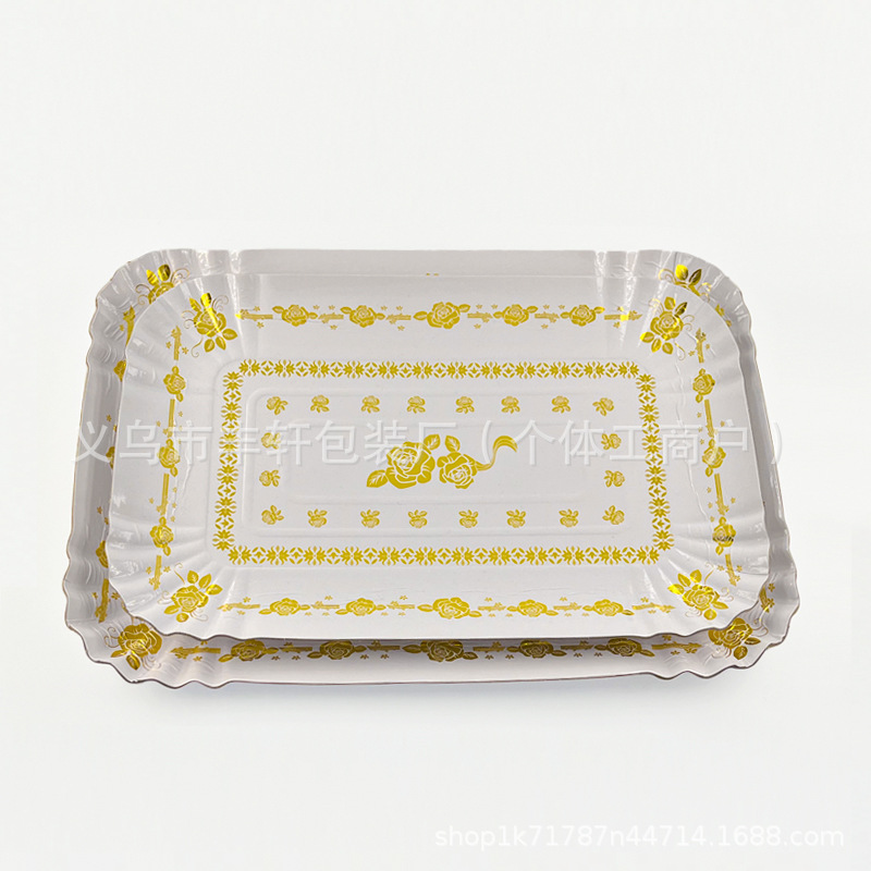 Fábrica de suministro directo desechable bandeja de papel de oro 1.6MM grueso bandeja de barbacoa filete de cordero bandeja gruesa de papel de aluminio al por mayor