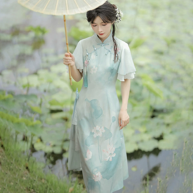 Оригинальный дизайн Qinghe с короткими рукавами в китайском стиле lolita с элементами улучшенного платья 8619