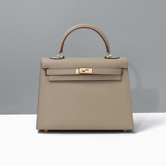 Viney包包設計新款時尚凱莉包斜挎包潮高級感手提媽媽包真皮女包