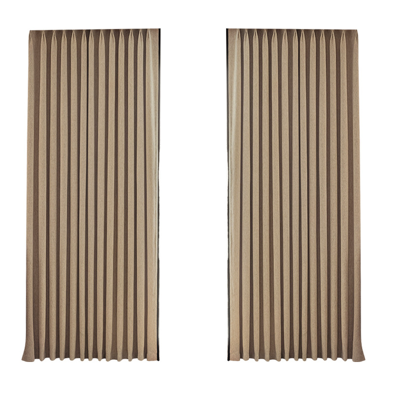 Dormitorio de sombreado de estilo medieval de alta calidad color crema cortinas Shaoxingke Bridge sin perforación productos terminados de algodón, lino, cheneel