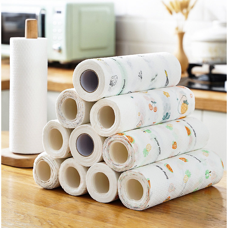 주방용품 일회용 청소걸레 게으른 수세미 설거지용 천 프린트 도트형 부직포