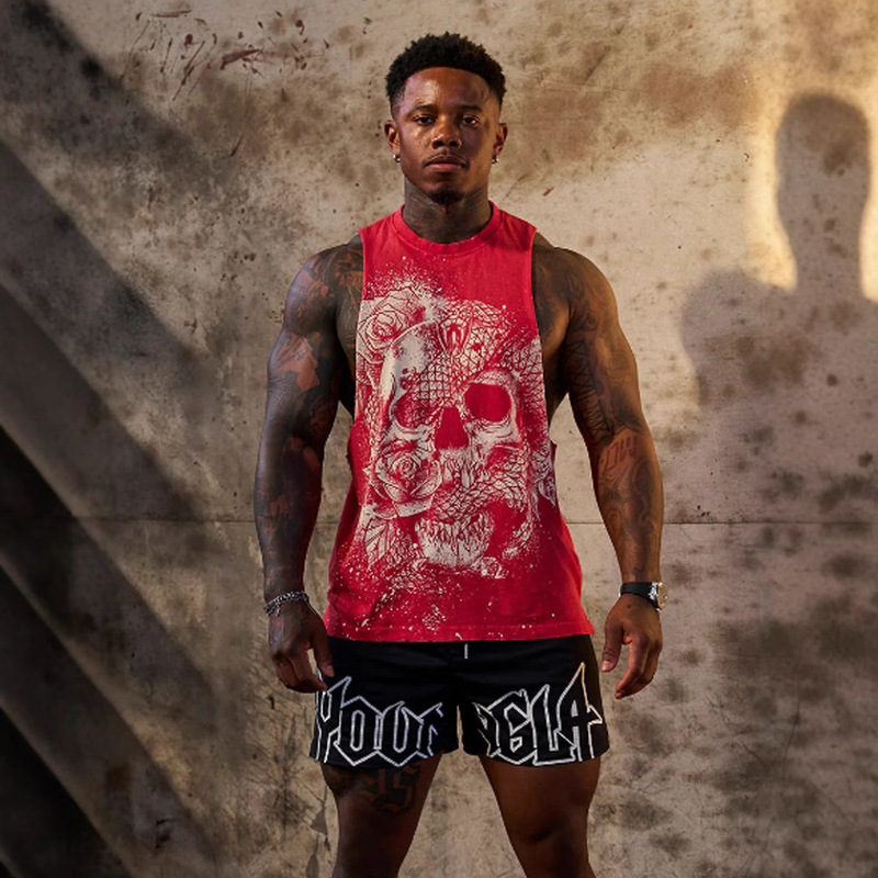 YOUNGLA American Summer New Men's Vest Jogger Gym Sports Fitness Sleeveless T-Shirt Top