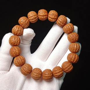Authentic Natural Hericium erinaceus Fengyu String Small Walnut Beijing Baleng Hand String Local Hericium erinaceus Pumpkin Pile Men's Single Circle Buddha Pearl Text