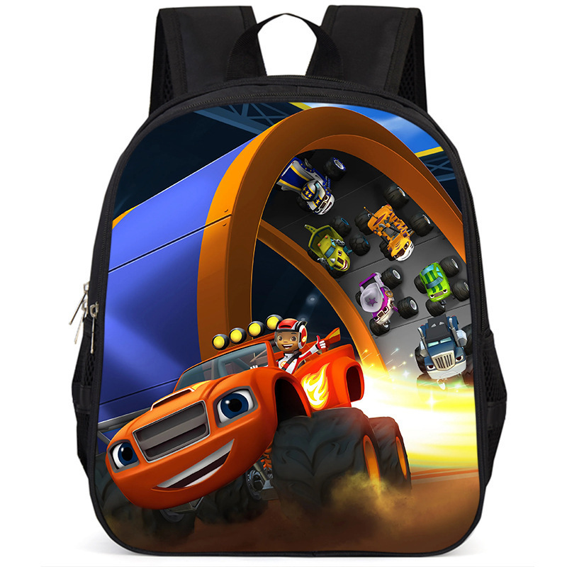Hotwheels Backpack Hot Wheels Racing Theme 15 Single-Layer Polyester Large-Capacity School Bag Student Bag Lightweight