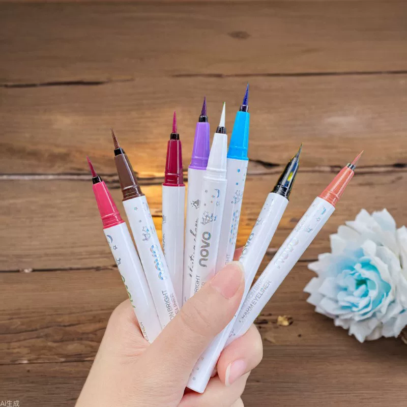 Makeup primer, eye pencil, waterproof quick dry multicoloured liner