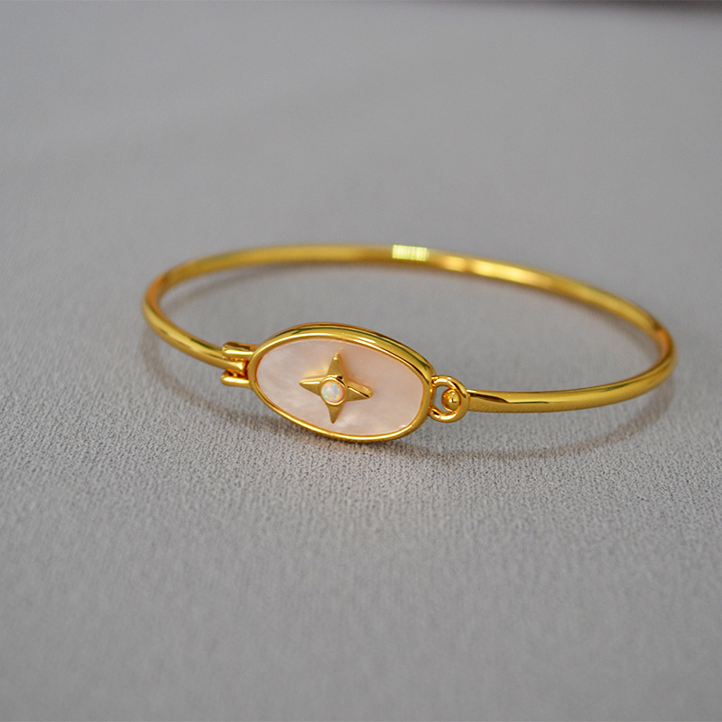 20g Weight Fashion Star Copper Plating Opal Shell Bangle