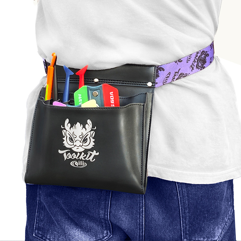 Qili Herramientas de película para automóvil Hardware Bolsa de almacenamiento conveniente Película de cambio de color Bolsa de almacenamiento de herramientas especiales para la construcción de ropa para automóviles image 8