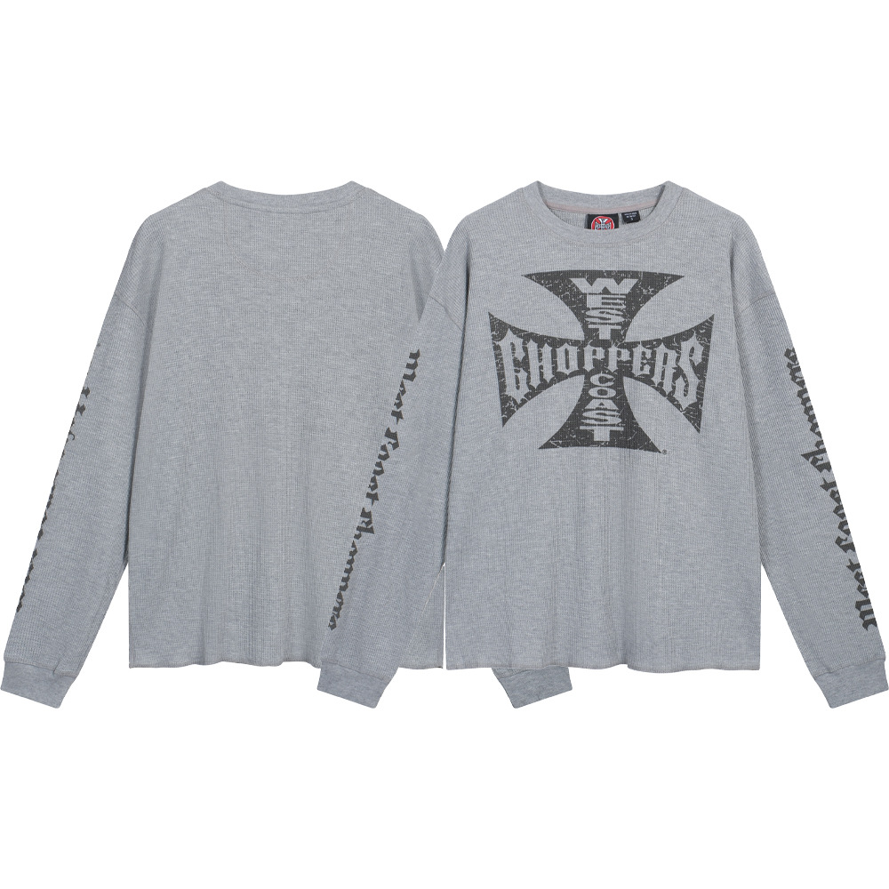 Vintage West Coast choppers Waffle Sanskrit logo camiseta de manga larga