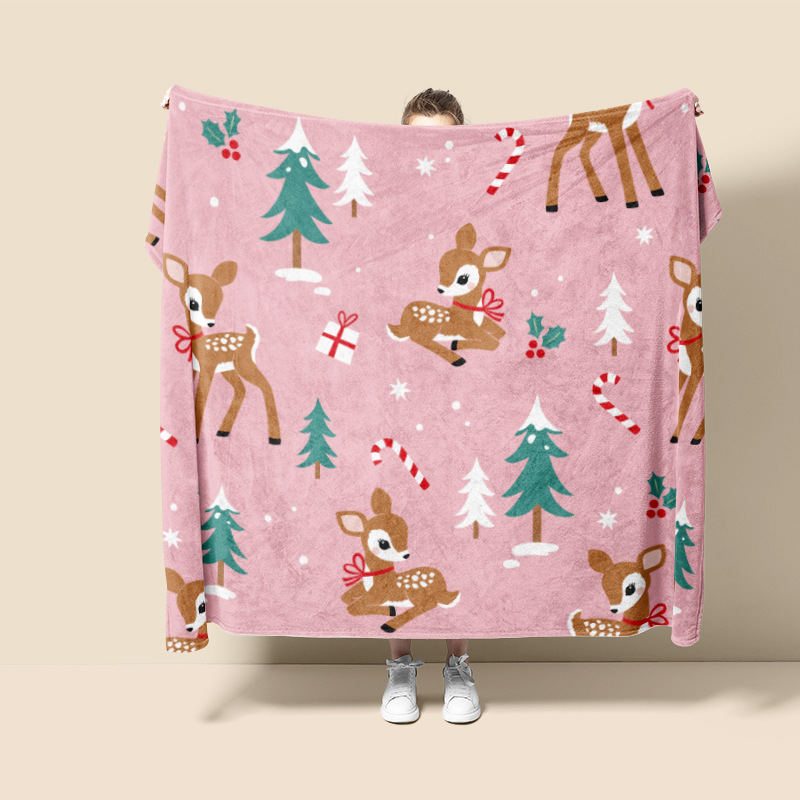 Navidad europea impresión digital franela mantas sofá suave mantas cálidas grandes cómodas al por mayor