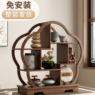 Desktop Solid Wood Chinese-Style Small Tea Table Tea Set Rack Storage Rack Tea Leaf Placement Rack Teapot Display Rack
