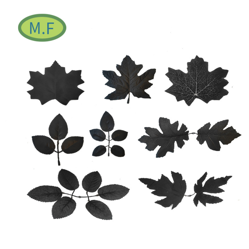 Simulation Maple Leaf single piece Halloween black maple leaf single piece 50 a pack of simulation leaf decoration shooting props