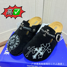 克罗伈博肯联名印花包头拖鞋新款大码女2025秋冬百搭跨境外穿平底