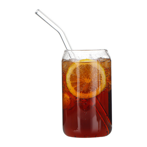 Customizable Large Aluminum Can Shaped Glass Cup for Export - 20 oz Cola Cup, Cold Drink Cup, and Coke Can Design