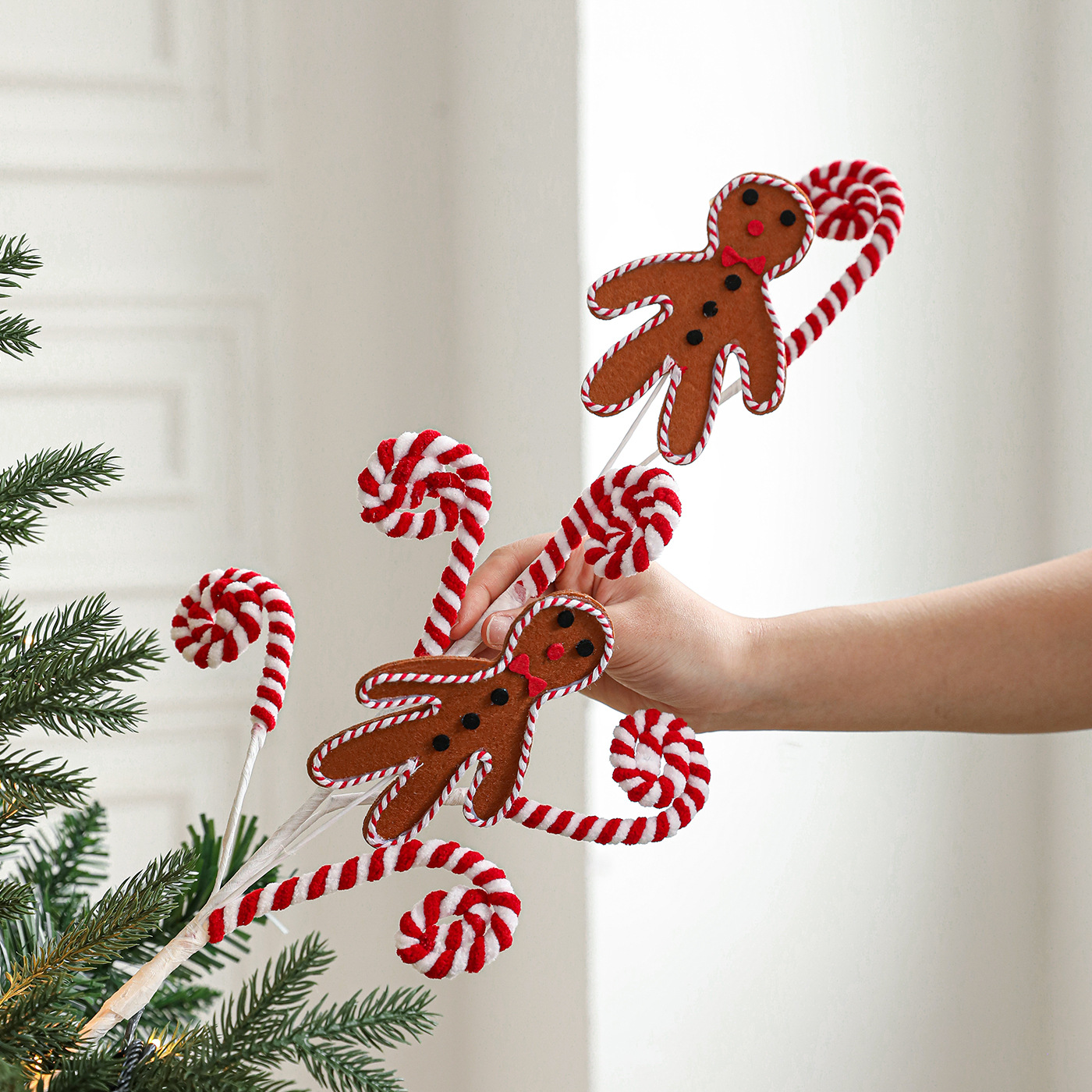 Nuevos dulces de espuma peluche Lollipop Gingerbread adornos decorativos árbol de Navidad arreglos de flores festivos