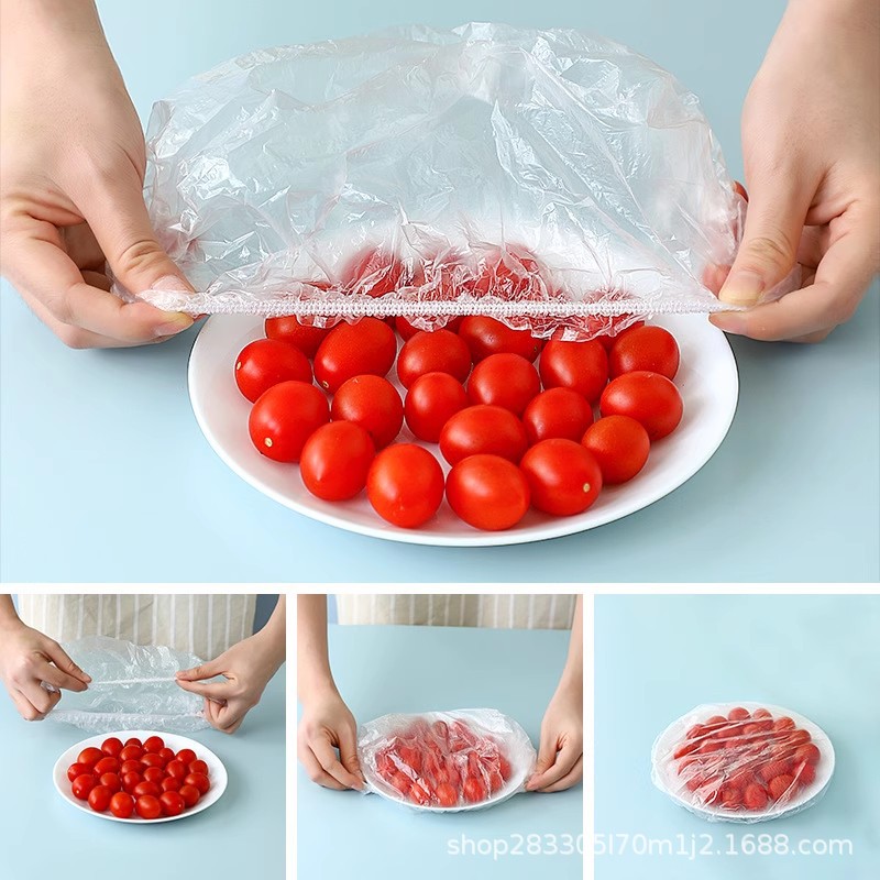 Bolsa de conservación de alimentos de calidad alimentaria, cubierta de envoltura de plástico a prueba de polvo desechable, condón para el hogar de cocina, artefacto de almacenamiento de refrigerador