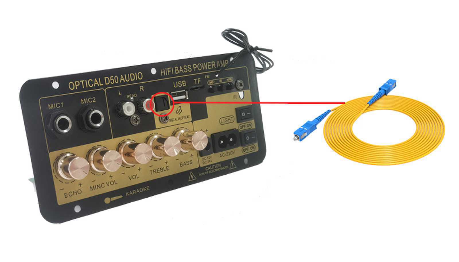 Manufacturer's Cross-Border Digital Bluetooth Three-Purpose Vehicle-Mounted with Reverberation Can Be Connected to Dual Microphone High-Definition Fiber Optic Input Amplifier Board