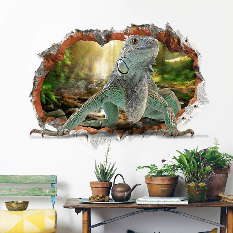Наклейка на стену для трансграничной внешней торговли, ящерица превращается в дракона, трехмерная креативная персонализированная декоративная наклейка на стену, оптовая продажа